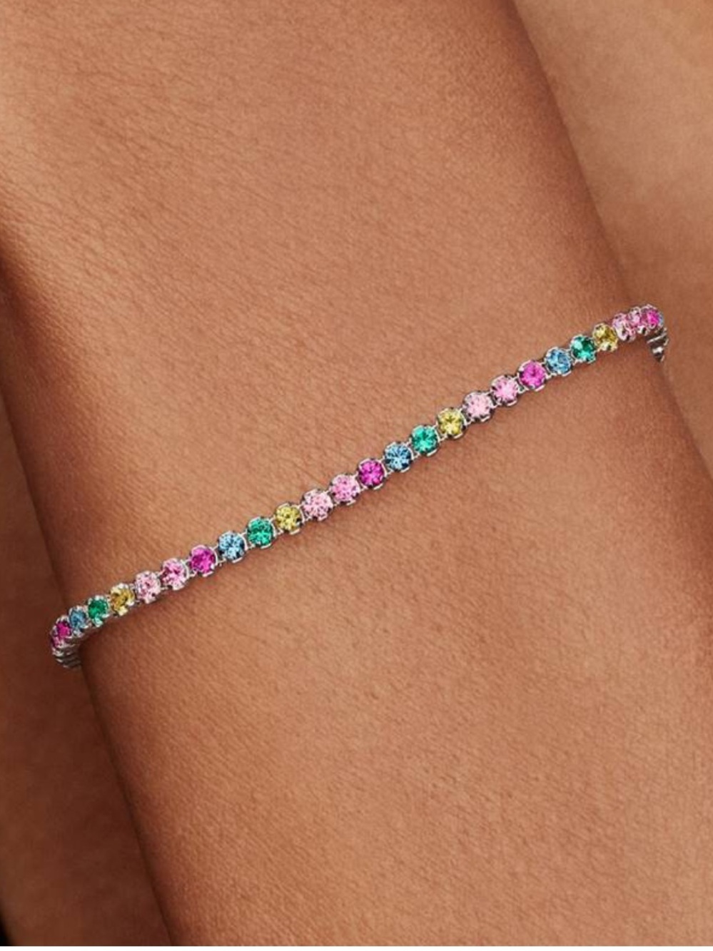 Multicolor Crystal Tennis Bracelet